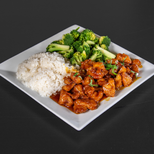 Orange Chicken Rice Plate