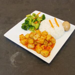 Sweet Thai Chili Tofu Rice Plate